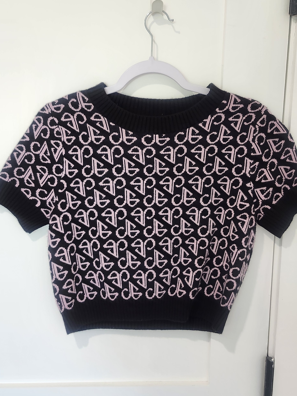 Blackpink H&M Cropped Short Sleeve Crew Neck Sweater
